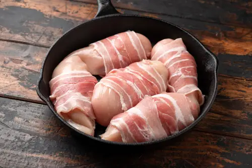 Click Here To Enlarge This Photo Of 2 x Stuffed chicken fillets wrapped in bacon