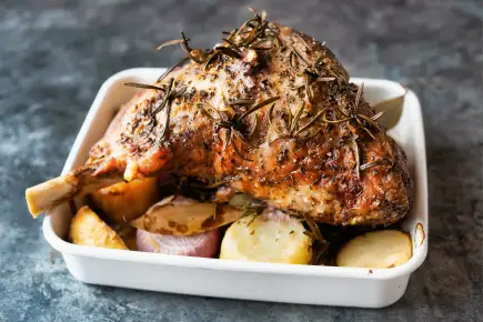 Garlic & Rosemary Roasted New Zealand Leg of Lamb