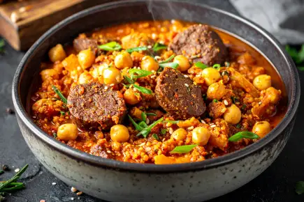 Spiced Lamb Sausage Stew With Chickpeas: A Bonfire Night Showstopper!