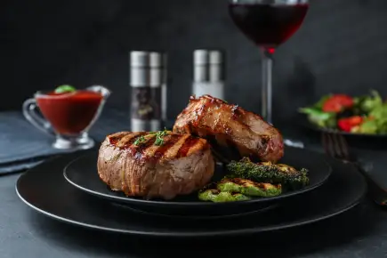 Pan-Seared Ribeye With Red Wine Sauce