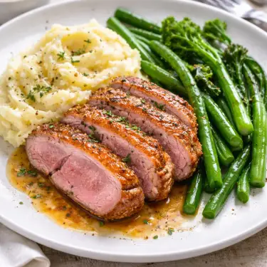 Click Here To Enlarge This Photo Of Duck Breast With Creamy Mash & Greens